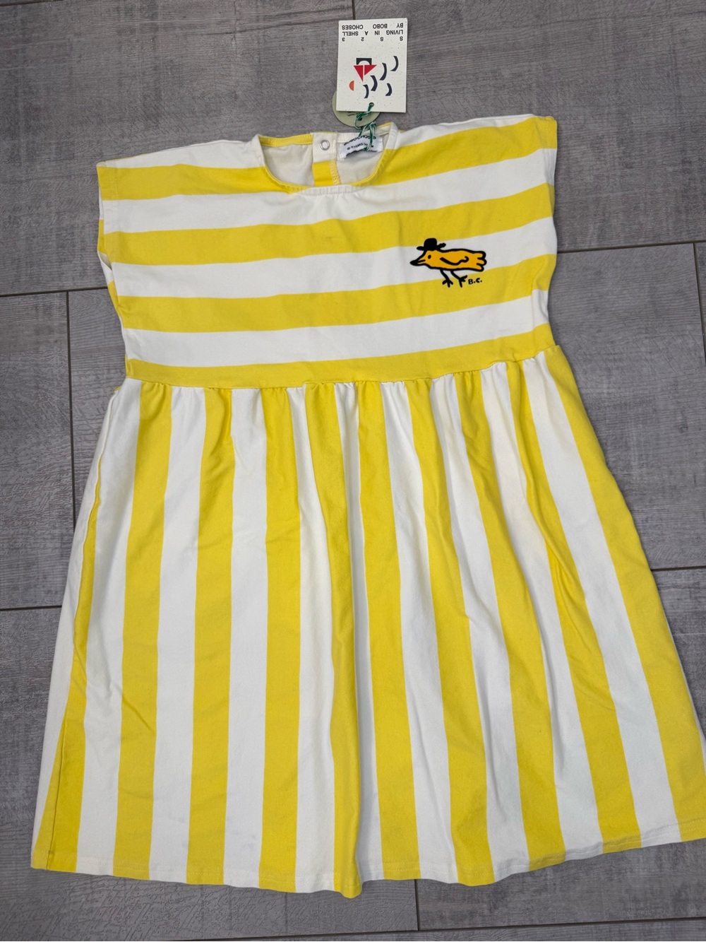 Bobo Choses Girls Organic Cotton Size 10 11 Yellow & White New with defects